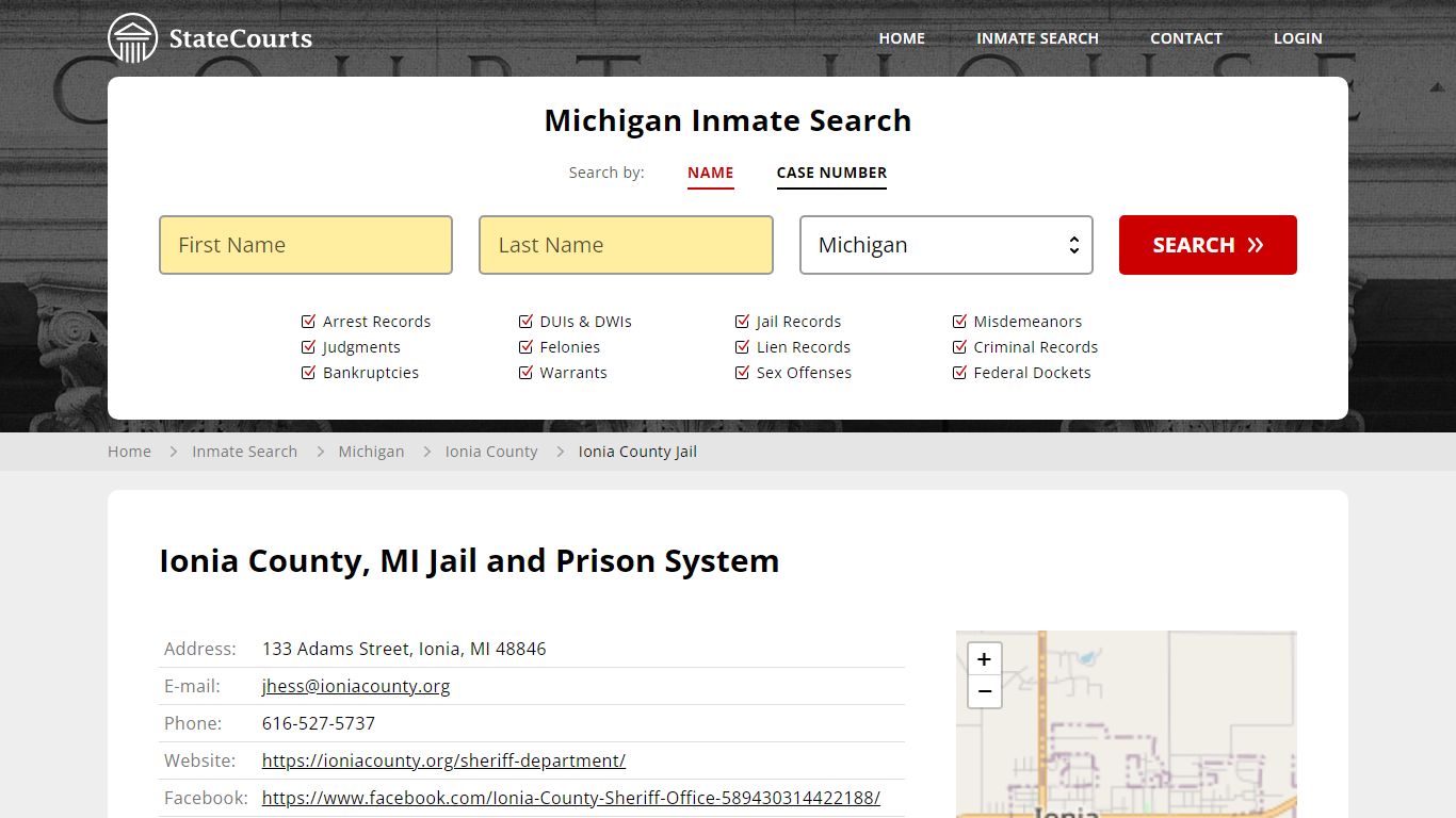Ionia County Jail Inmate Records Search, Michigan - StateCourts